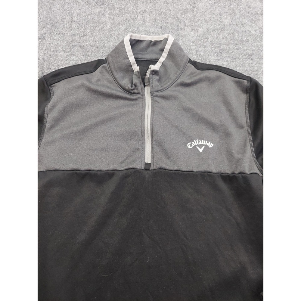 Callaway‎ Pullover Mens Medium Black Gray 1/4 Zip Golf Sweater Mock Neck Outdoor